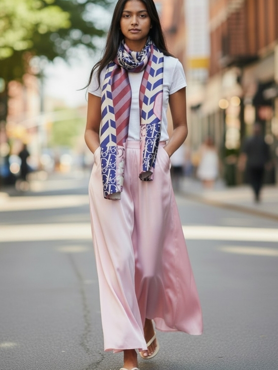 Dior Accessories - Christian Dior Silk Scarf Head Wrap Belt Floral Geometric Pattern Long Monogram